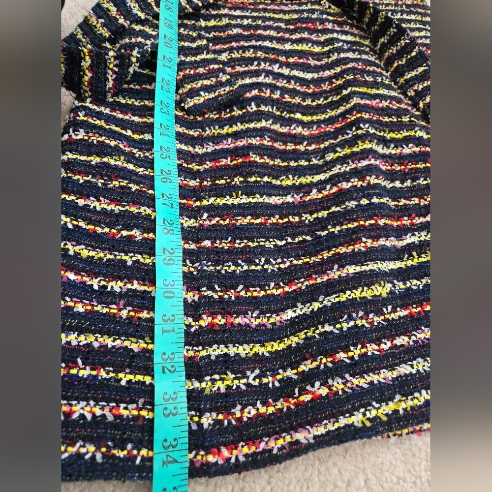 Cabi Headliner Multicolor Striped Long-Sleeve Knit Jacket With Floral Buttons. - Picture 13 of 15